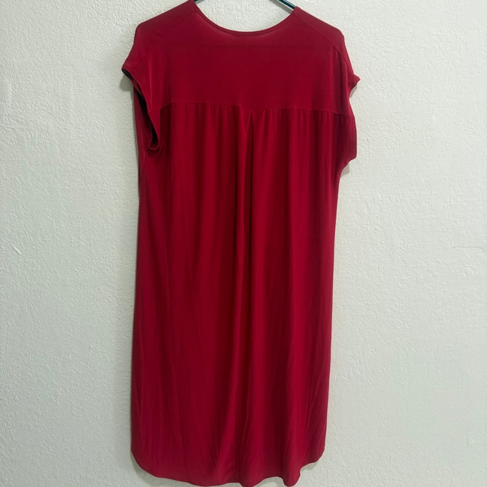 Blooms in the City Red Twist Front High‎ Low Sleeveless Knit Dress Small - Picture 6 of 11